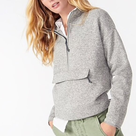 J. Crew Polartec Sherpa Fleece Pocket Pullover Grey‎ XXS - Picture 3 of 9